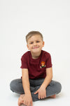 T-shirt "Pumuckl laughs" - dark red (kids)