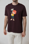 T-Shirt "Pumuckl Edelweiß" - marone